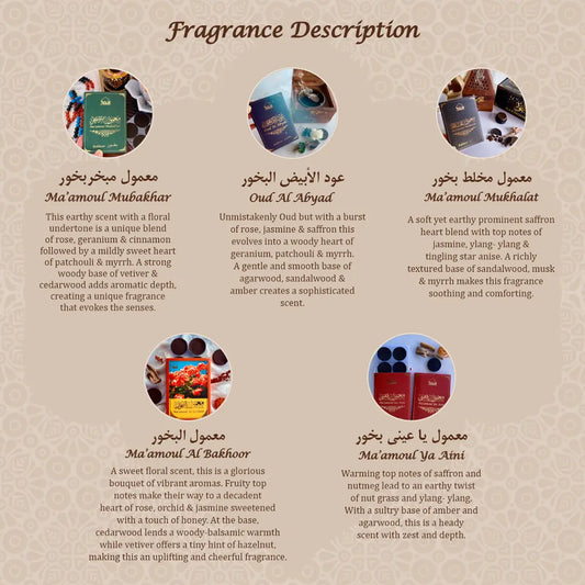 20 pieces of traditional bakhoor for home and parties