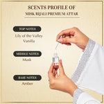 6ml Misk Rijali Premium Attar Musk Based Attar Lily Of Valley Vanilla Musk Amber Perfume CA