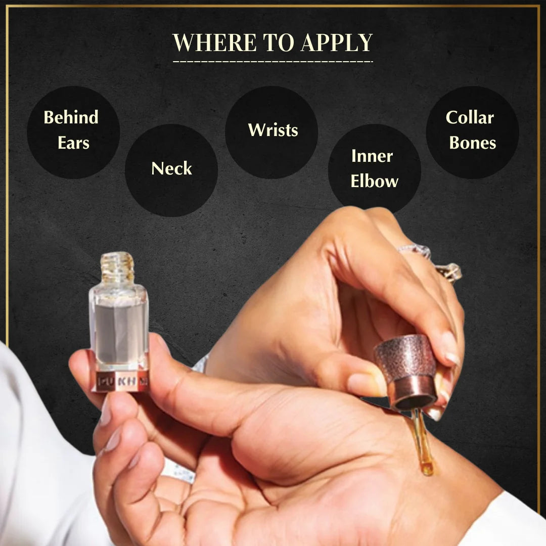 Dukhni Misk Rijali Attar Apply On Wrist Neck Inner Elbow For Long Lasting Fragrance Blended By Artisanals CA