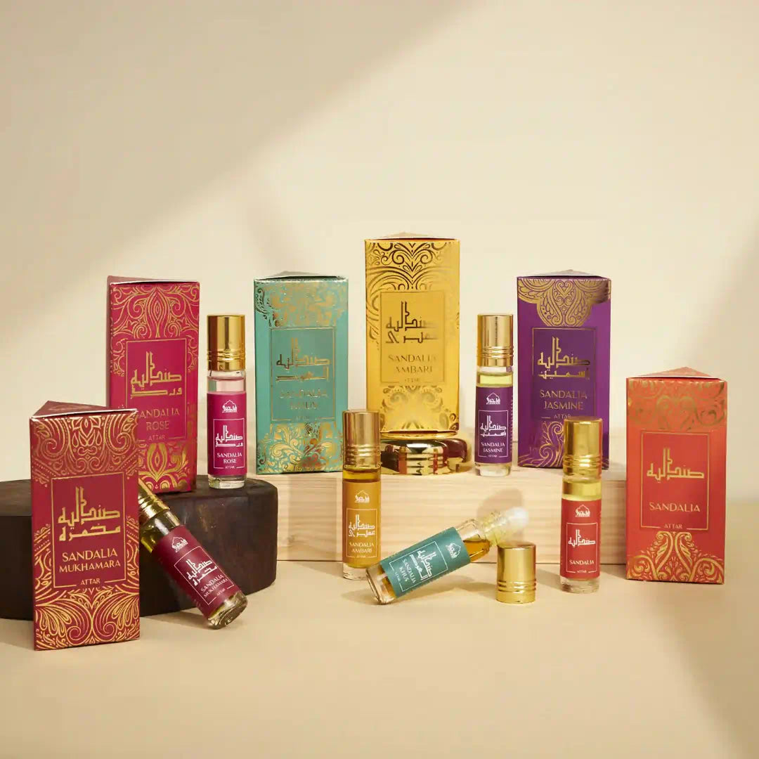 Dukhni Sandalia Attar Oil Set - Exotic Sandalwood Fragrances