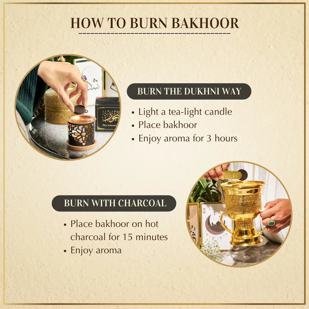 Easy To Burn Premium Ma'amoul Bakhoor On Dukhni Smokeless Burner Non Toxic Smoke Free Or Charcoal CA