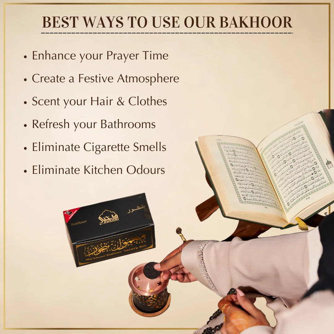 Enhance Prayer Time Eliminate Bad Odours Scent Your Clothes And Hair With Maamoul Bakhoor Variety Box And Burner CA