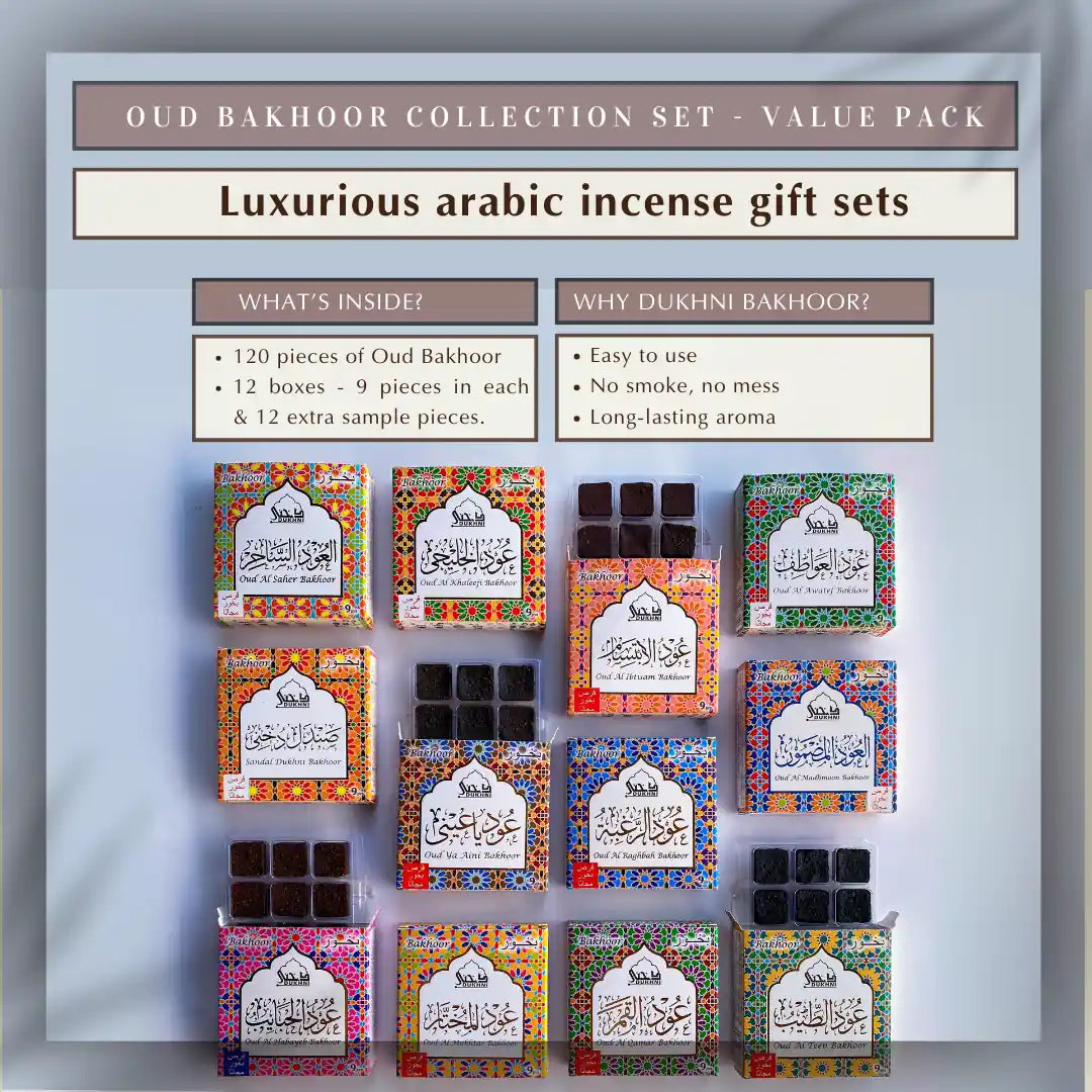 12 Assorted Scents 120 Pieces Arabic Incense Bakhoor Gift Set Oudh Fragrance Long Lasting Aroma Mega Pack CA