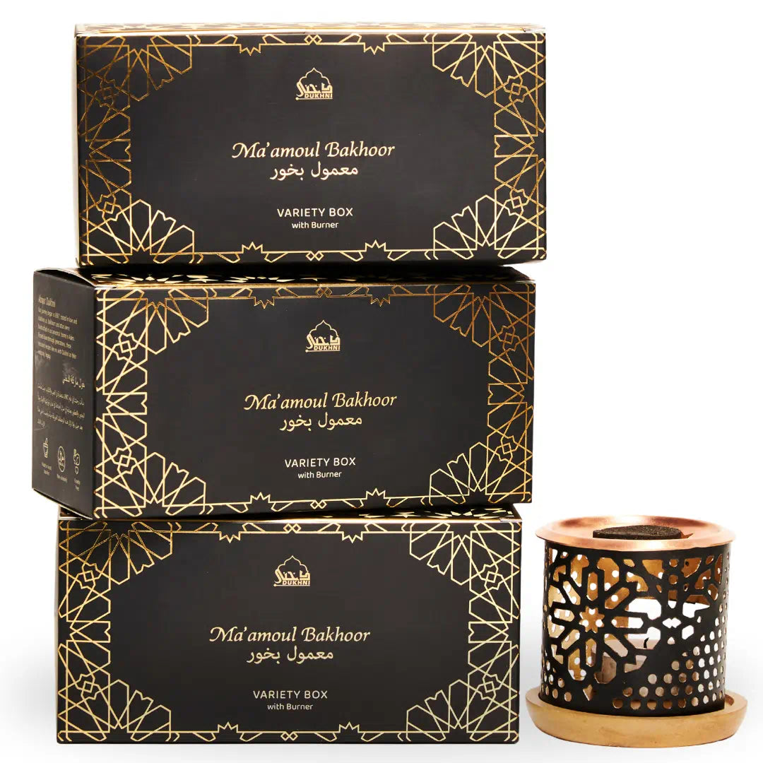 Ma'amoul Bakhoor Variety Box With Burner (Pack of 3)