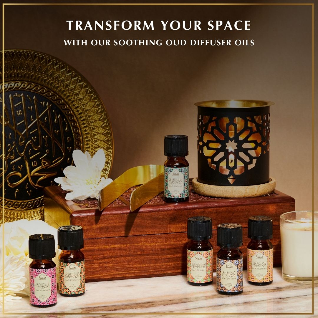 Luxurious Oud Essential Oil Diffuser Gift Set with 6 Exquisite