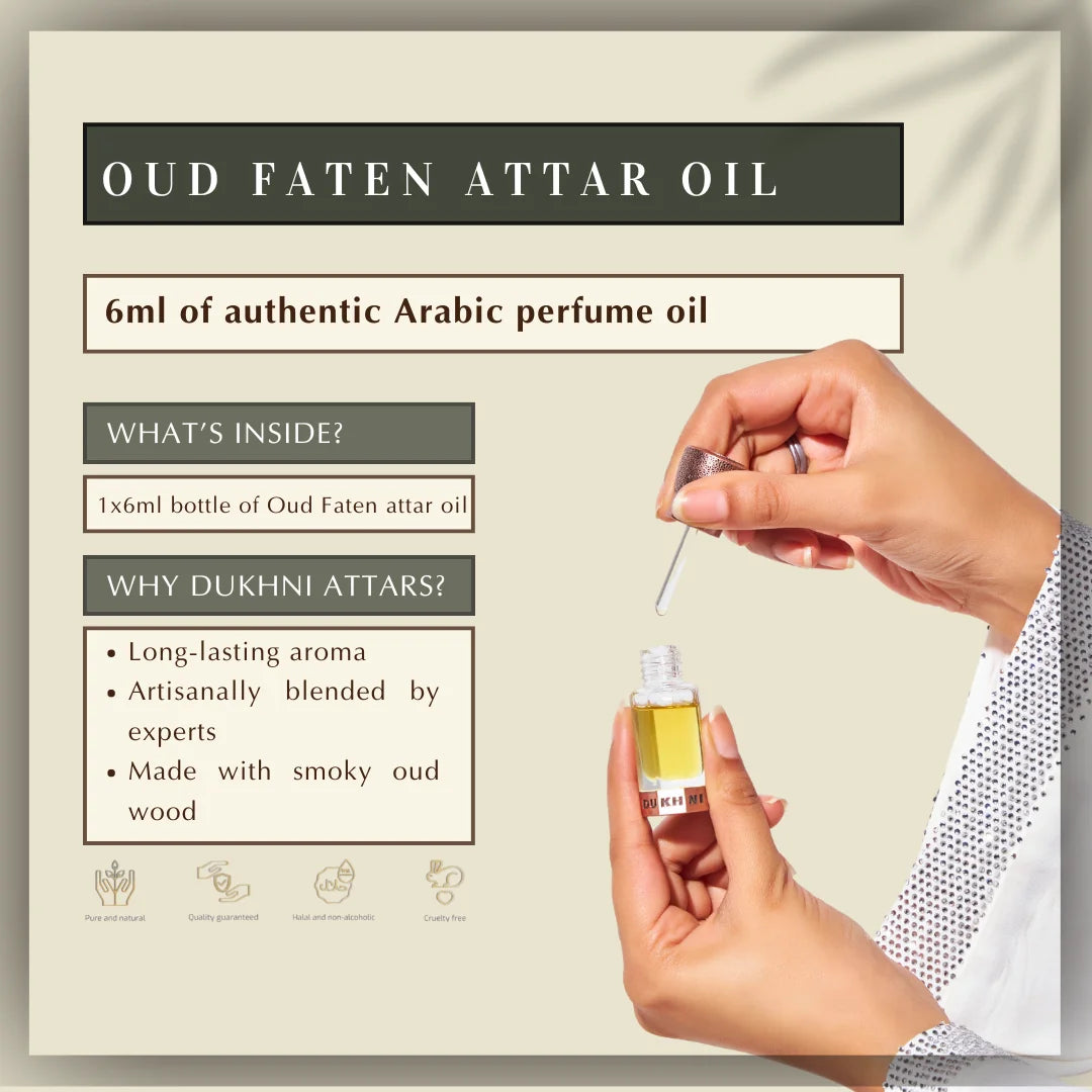 6ml Oud Faten Non Alcoholic Arabic Roll On Perfume Oil Pure Concentrated Oil Arabic Attar Halal Eid Gift CA