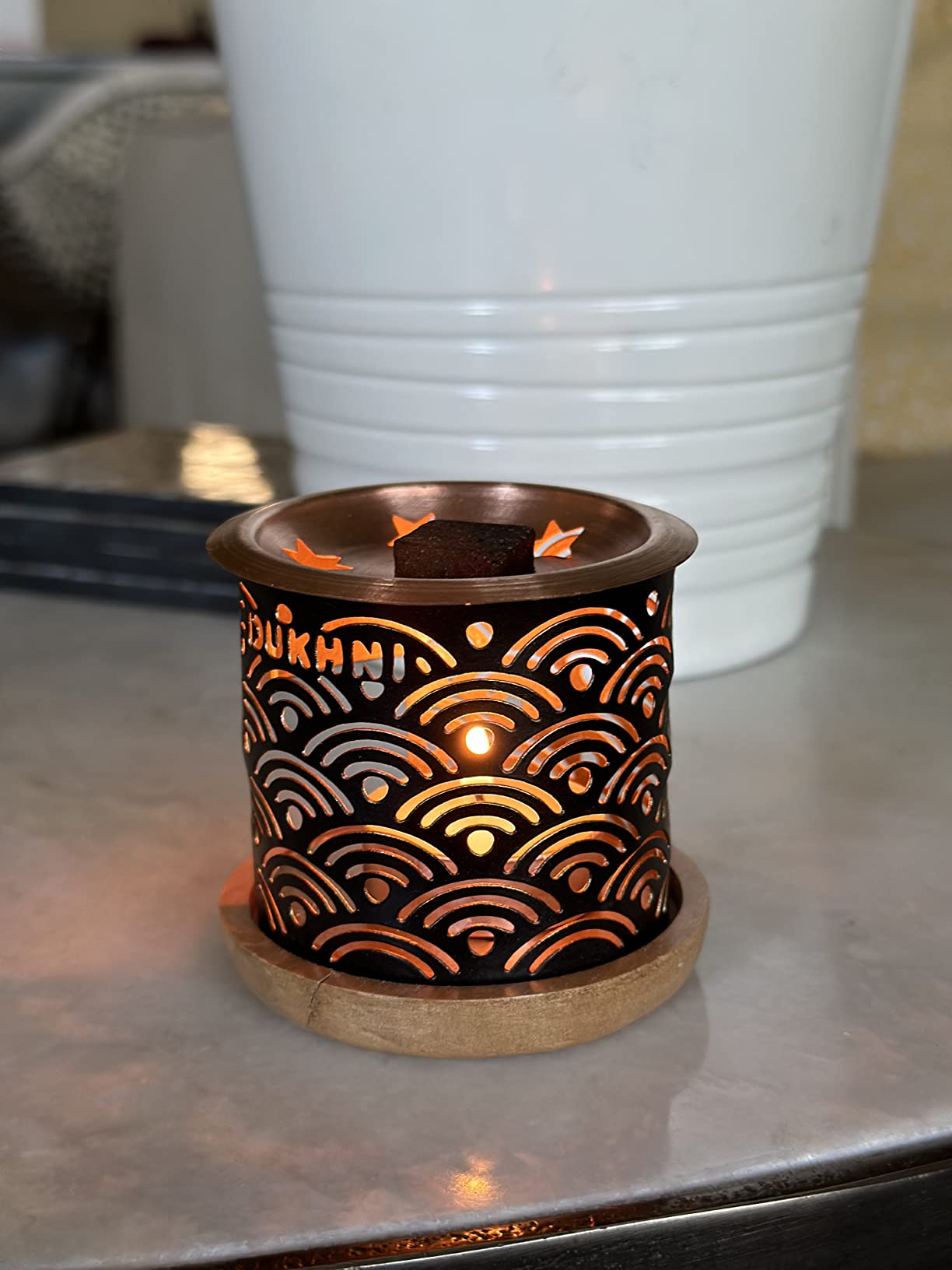 お香 suhari33 Oud Al Habayeb Bakhoor with Smoke-Free Oriental Burner | Dukhni