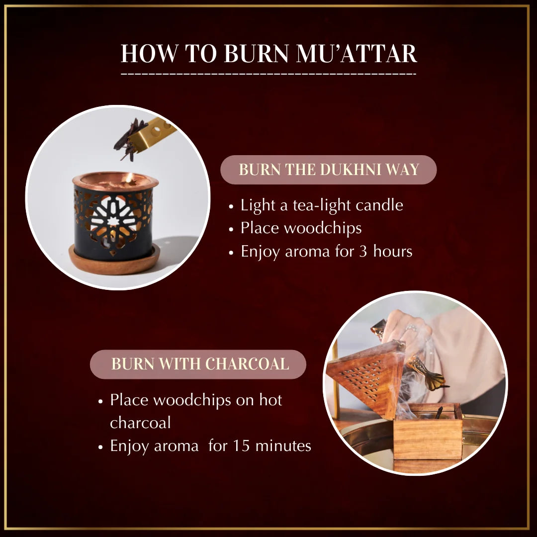 Burn Oud Ibtisam Muattar Bakhoor On Dukhni Smokeless Burner Or Charcoal To Scent Your Space CA