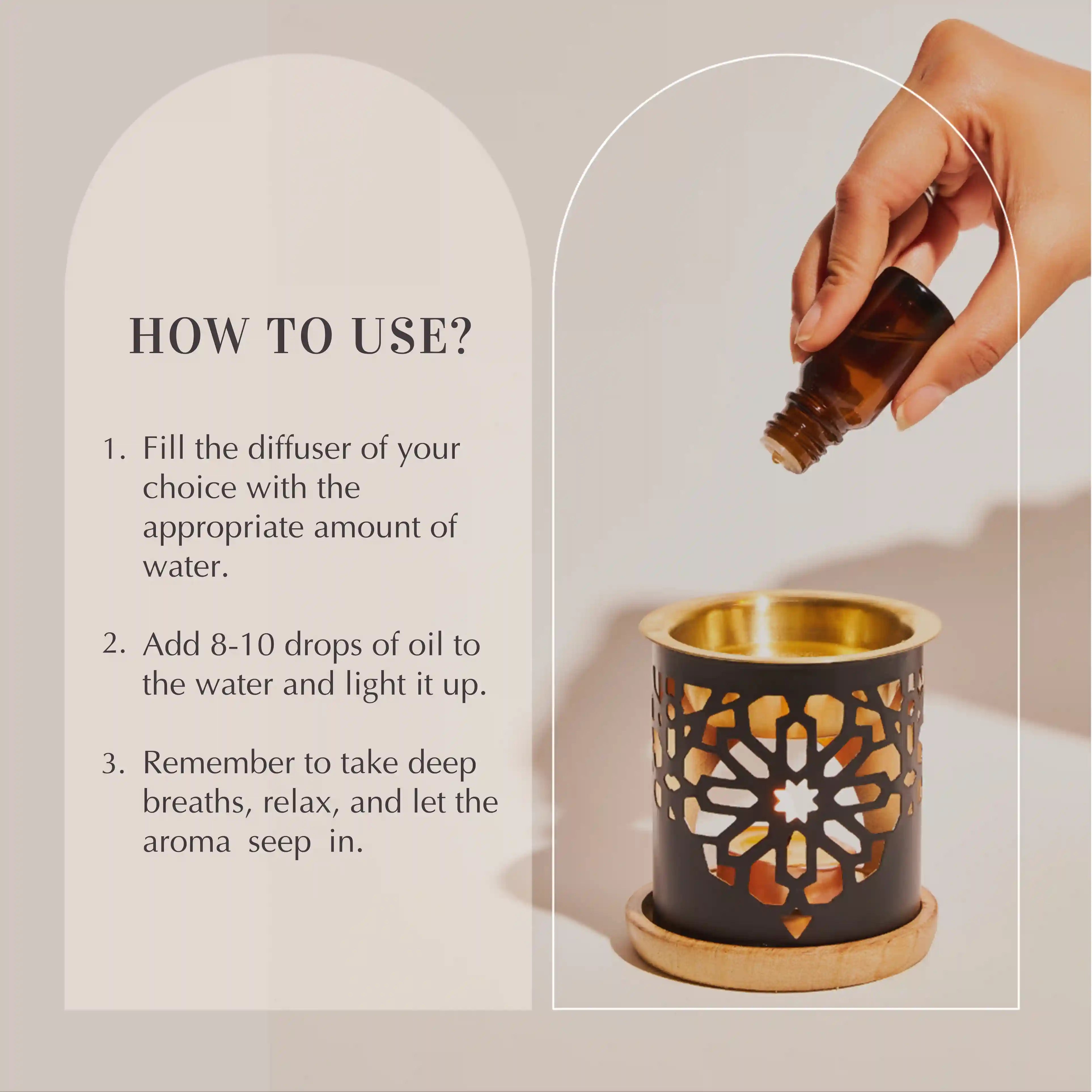 Burn Oudh Qamar Diffuser Oil Using Dukhni Oil Burner During Prayer For Wonderful Aroma Perfect For Gifting CA