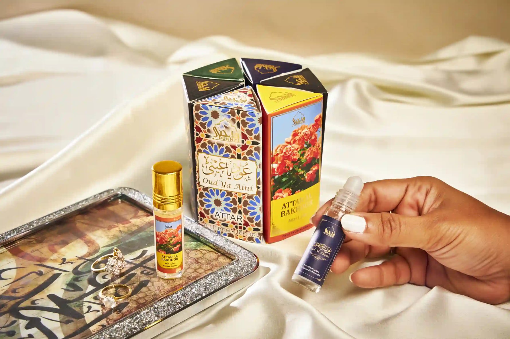 Dukhni Maamoul Attar Set 6 Arabic Attars Apply On Wrist Neck Inner Elbow Blended By Artisanals Free From Chemicals CA