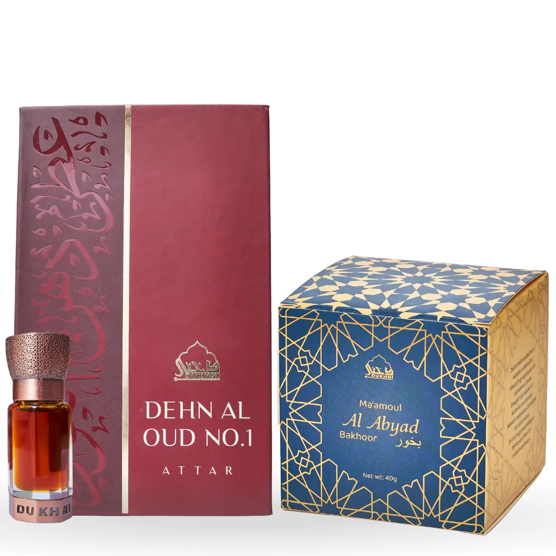 maamoul attar set of 6 attars with maamoul al abyad bakhoor