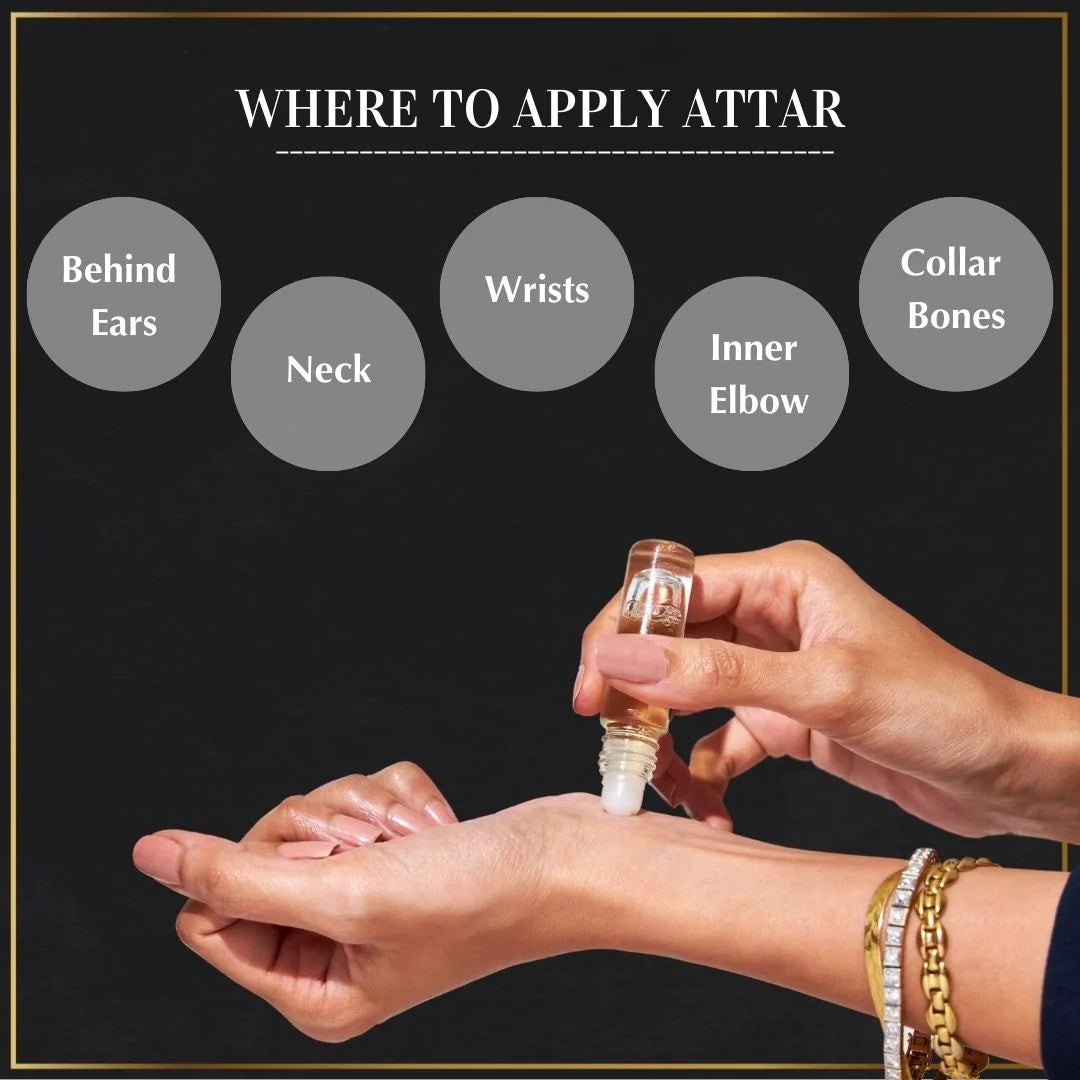Dukhni Luxury Attar Set Apply On Wrist Neck Inner Elbow Collar Bone For Long Lasting Fragrance CA
