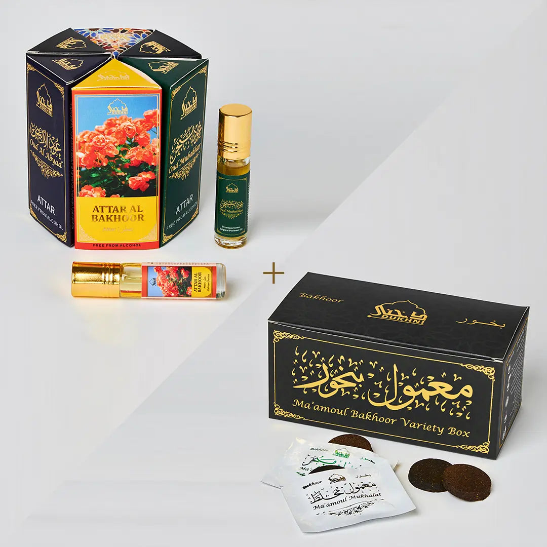 Dukhni Maamoul Bakhoor Variety Box Refil Pack And Maamoul Attar Oil Set Combo Perfect For Ramadan Gifting CA