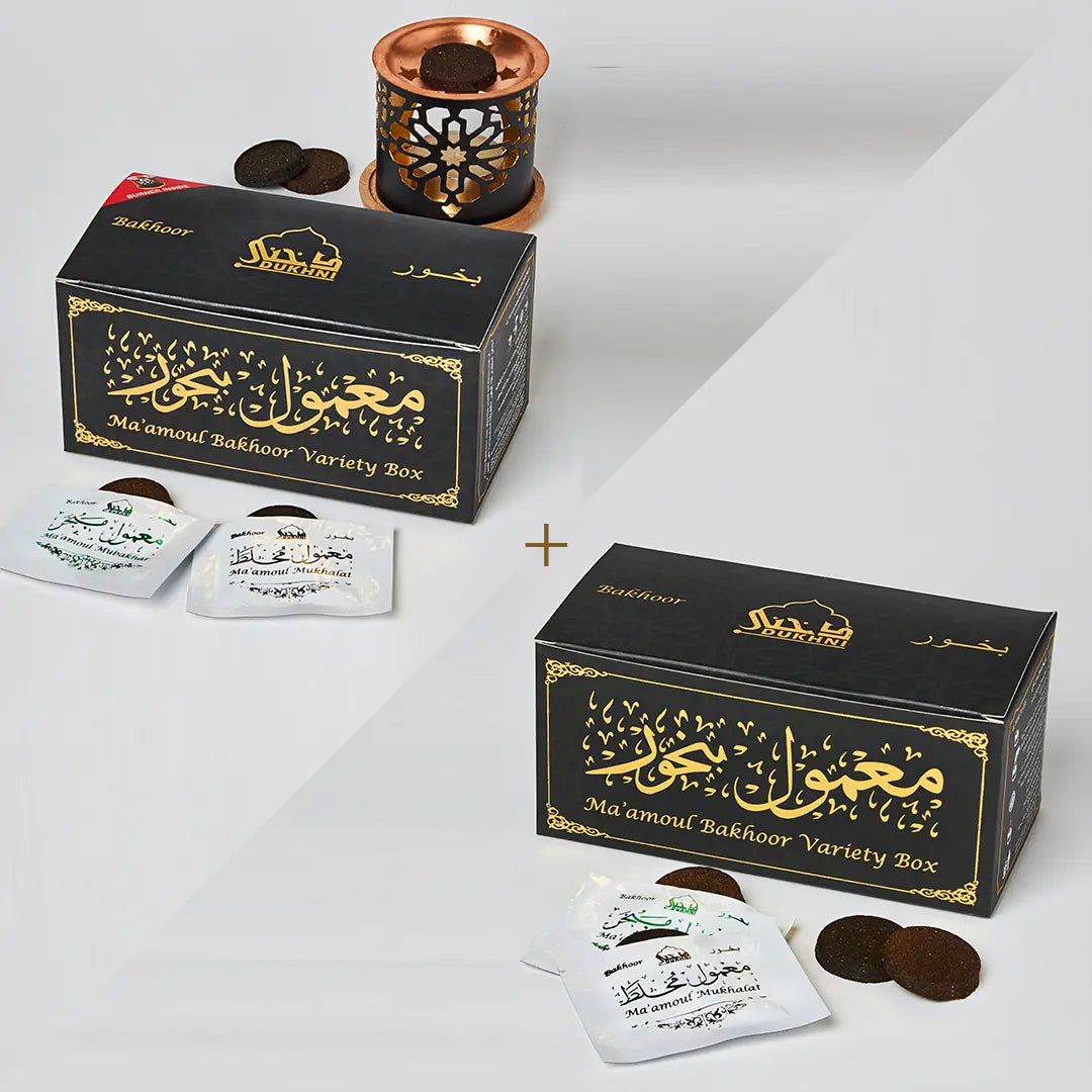 Dukhni Maamoul Bakhoor Variety Box With Burner And Maamoul Bakhoor Variety Box Refill Pack Combo Perfect Gift CA