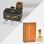 Dukhni Maamoul Bakhoor Variety Box With Burner And Sandalia Attar Oil Combo Eid Gift CA