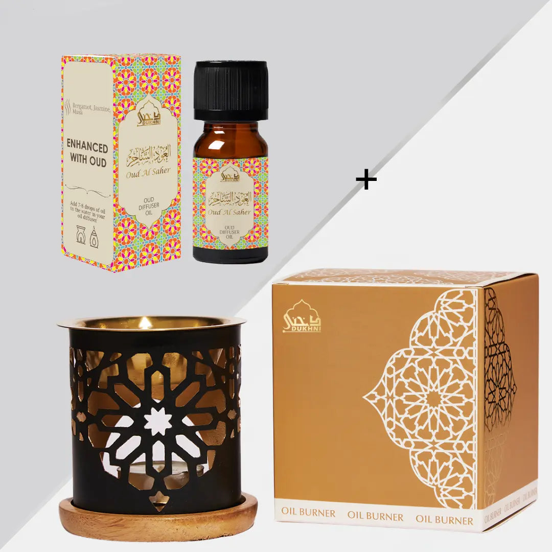 Dukhni Oud Al Saher Diffuser Oil Arabic Oud Essential Oils With Dukhni Oil Burner For Home Office CA