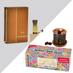 Dukhni Oud Bakhoor Variety Box With Burner And Sandalia Attar Oil Combo Eid Gift CA