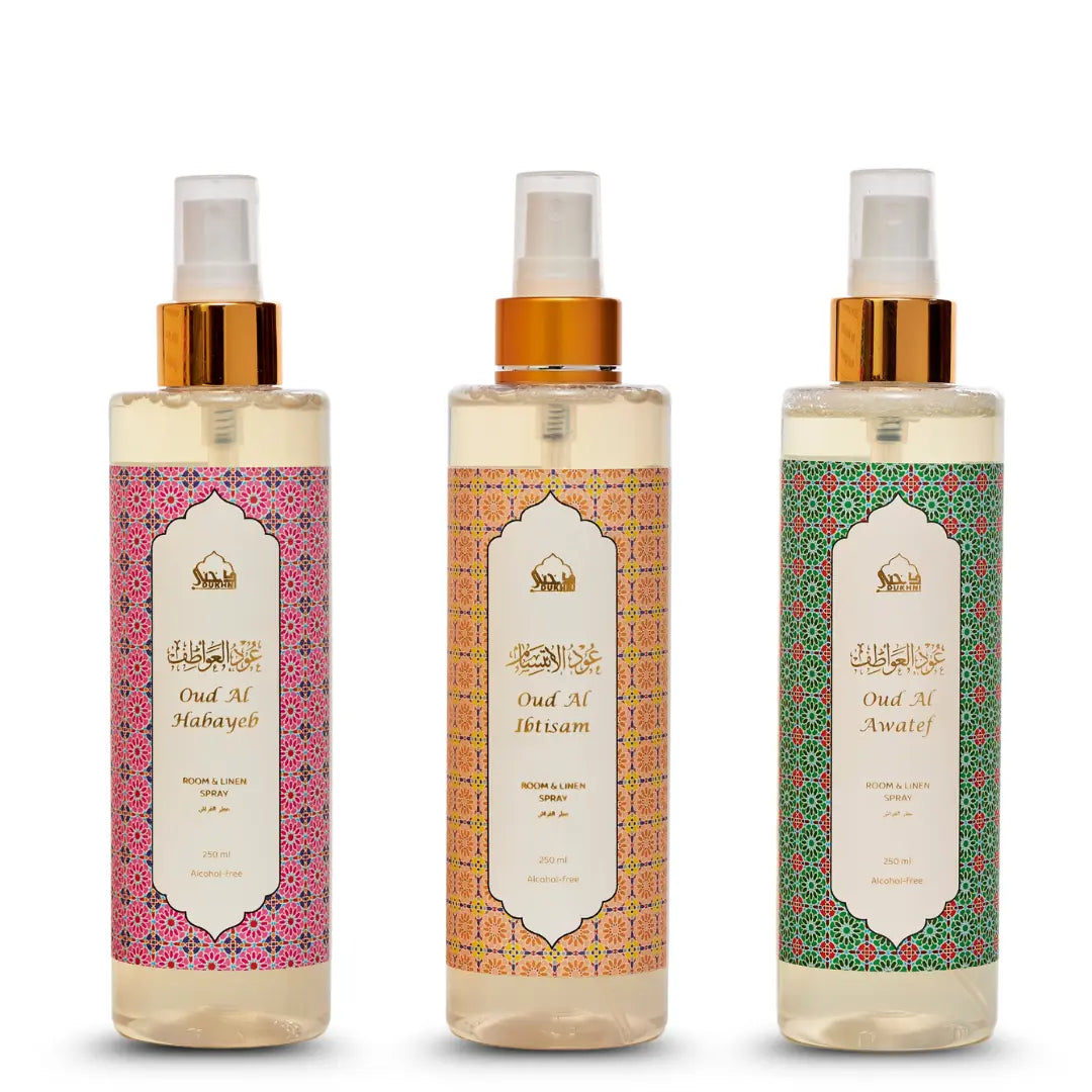 Dukhni Oud Al Awatef Ibtisam Habayeb Mist Sprays Combo 