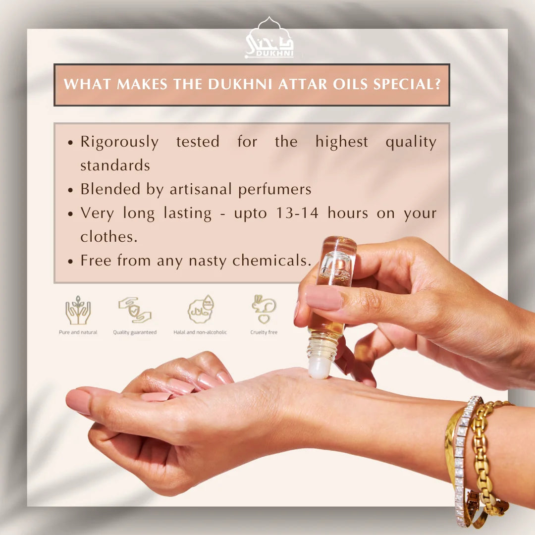 Dukhni Yemeni Attars Apply On Wrist Neck Inner Elbow For Long Lasting Fragrance Blended By Artisanals CA