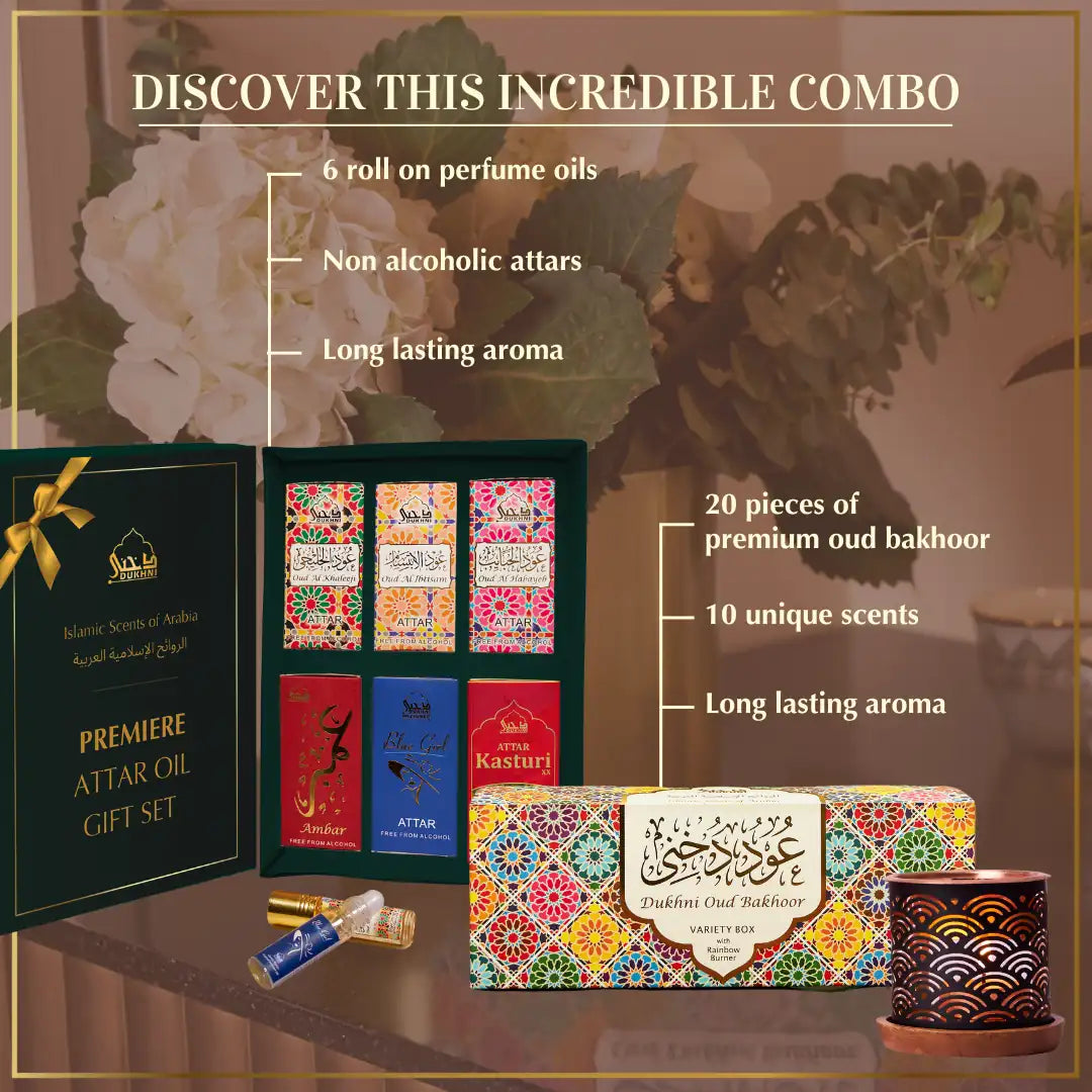 Oud Bakhoor Variety Box + Premiere Attar Oil Set | Big Saver