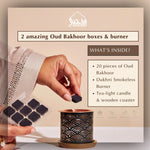 Get 20 Oud Bakhoor Pieces With Smokeless Burner Authentic Arabic Scents Non Toxic Mess Free Vegan Incense CA