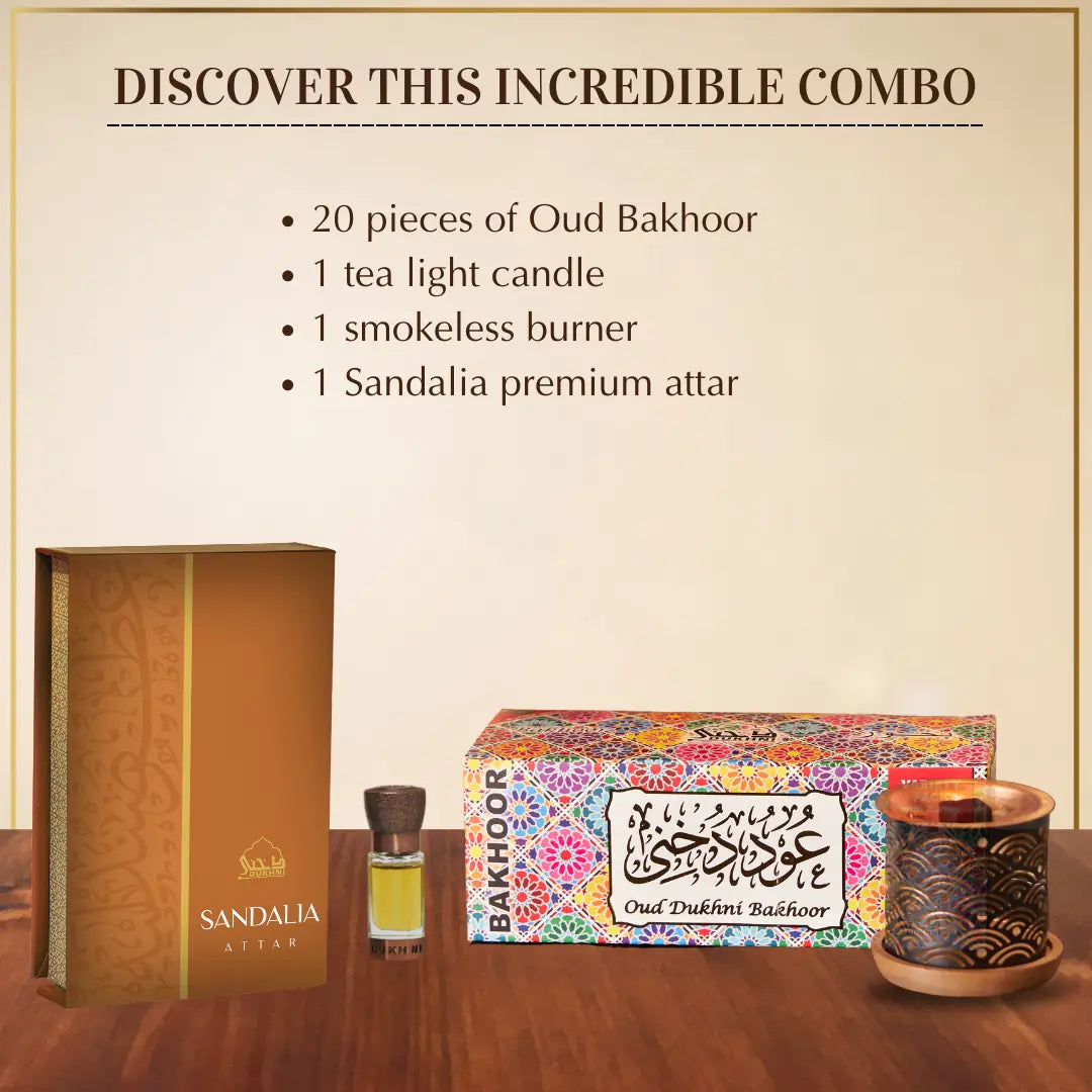 Get 20 Oud Bakhoor Scents With Smokeless Burner And 6ml Sandalwood Perfume Oil In This Combo CA