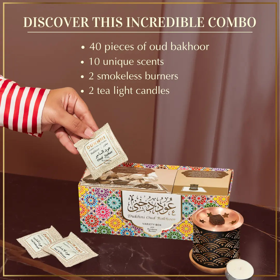 Get 40 Pieces Of Bakhoor 10 Scents With Smokeless Burners Authentic Arabic Incense Luxurious Premium Scents    