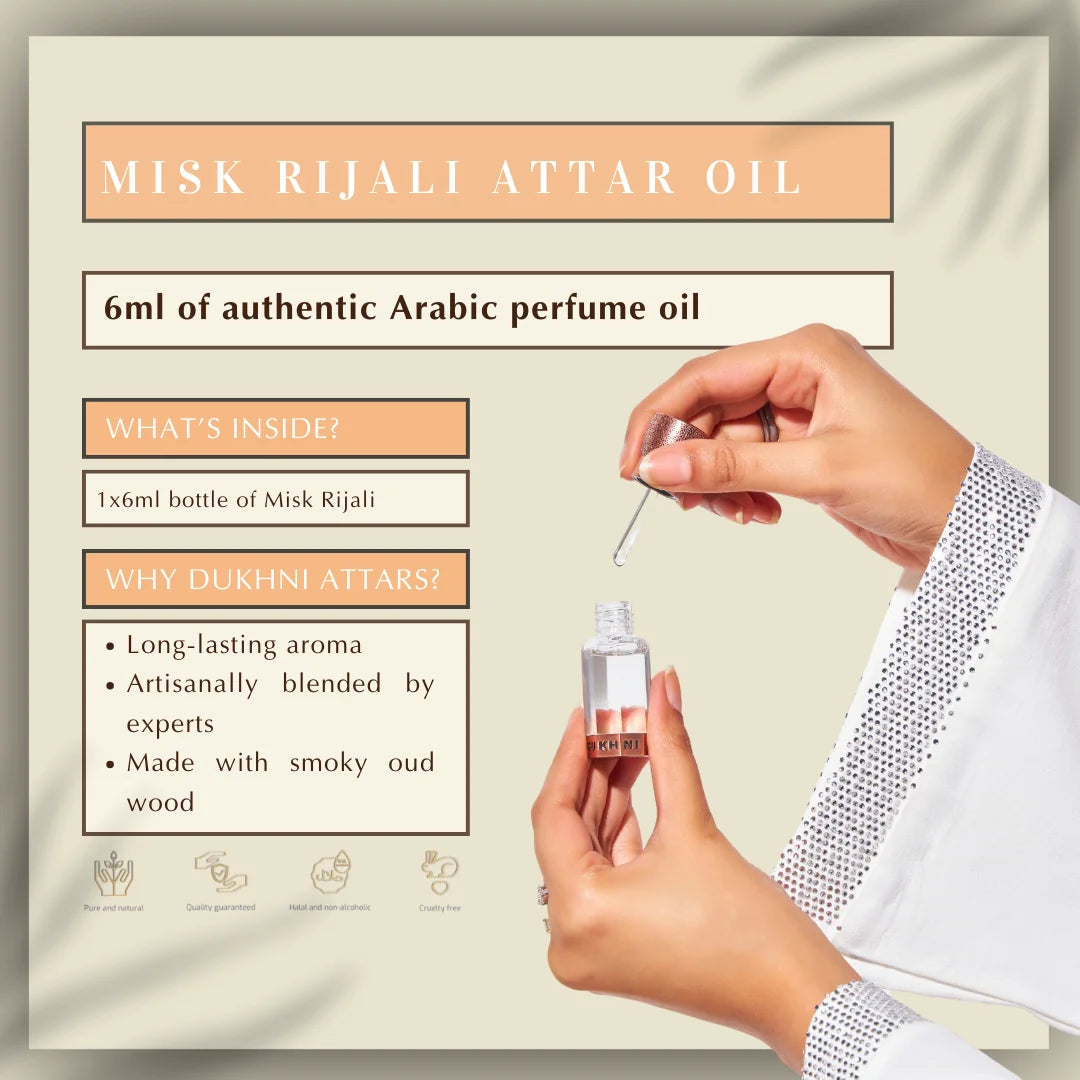 Misk Rijali Perfume Oil Arabic Perfume For Men And Women Long Lasting Attar Perfect For Gifting CA