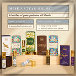 Mixed Attar Set 6 Non Alcoholic Assorted Roll On Attar Oil Blends Long Lasting Aroma Lasts For 14 Hours CA
