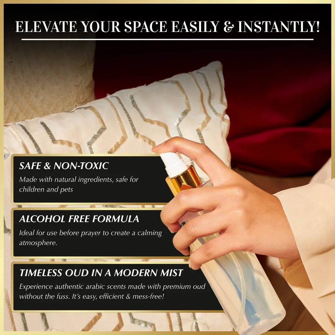 Oud Al Qamar Mist Spray | Room & linen oud freshener spray