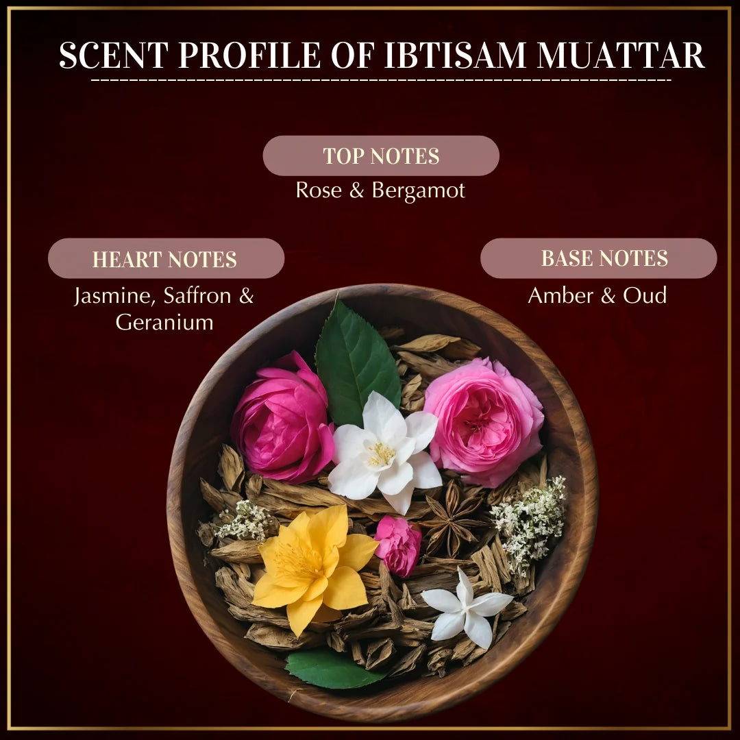 Oud Al Ibtisam Rose Bergamot Geranium Oud Muattar Bakhoor Infuse Your Space With Floral Scent Of Bakhoor Woodchips CA