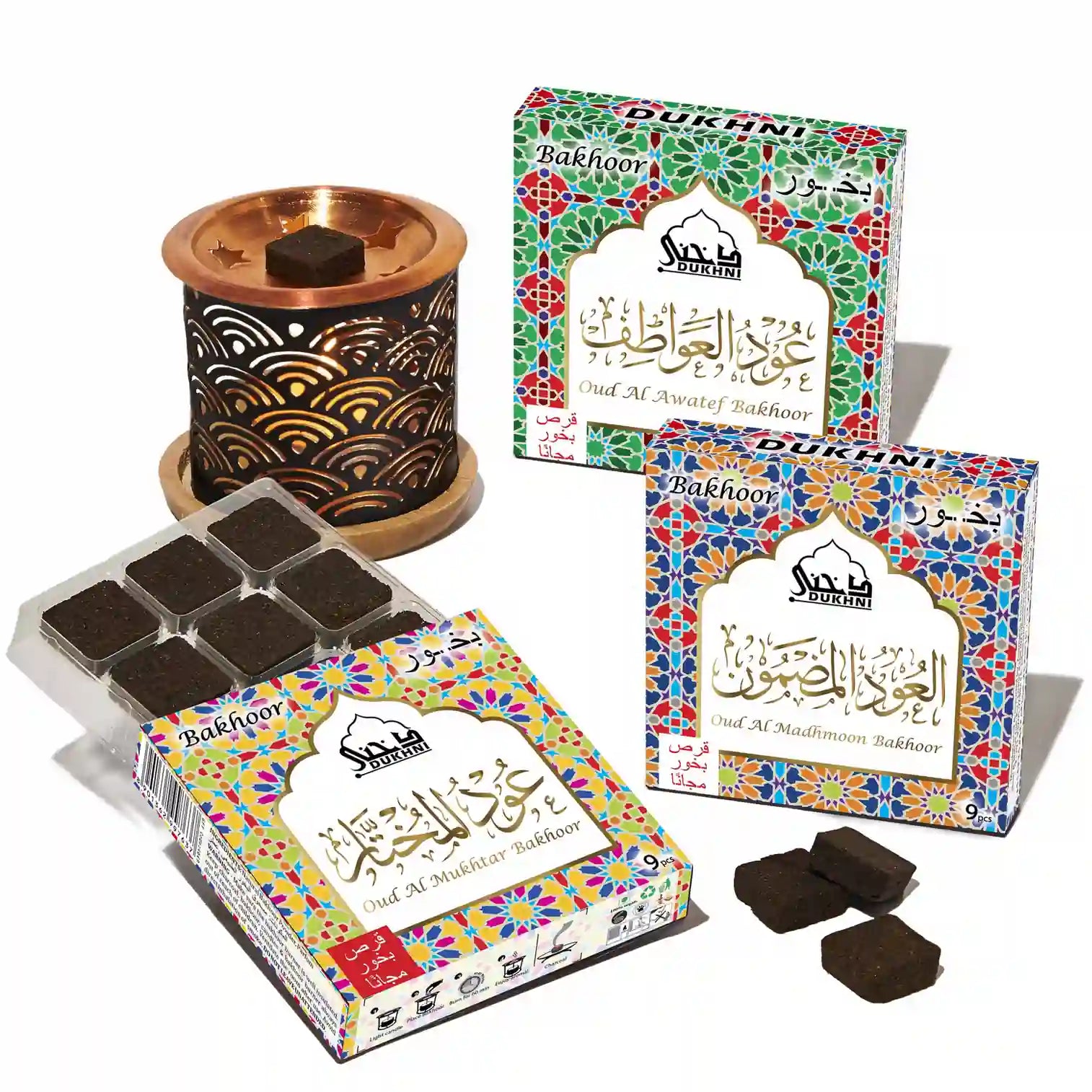 Bakhor 3 assorted trays for home fragrance