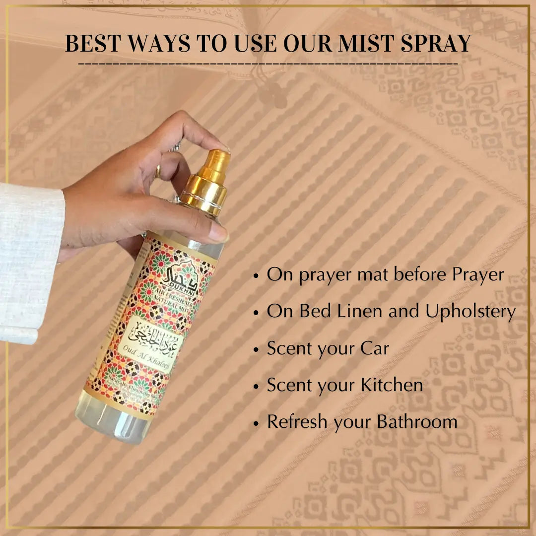 Oud Khaleeji Spray Perfect For Use On Prayer Mat Living Room Bathroom Car Study Room Kitchen Upholstery CA