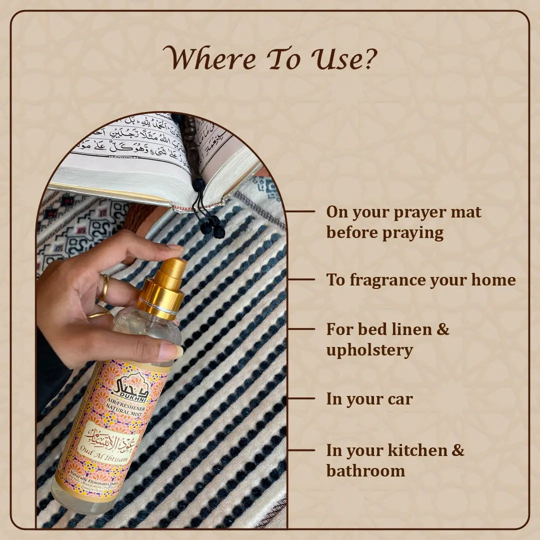 Oud Room And Linen Sprays Perfect For Use On Prayer Mat Living Room Bathroom Car Study Room Kitchen Upholstery CA