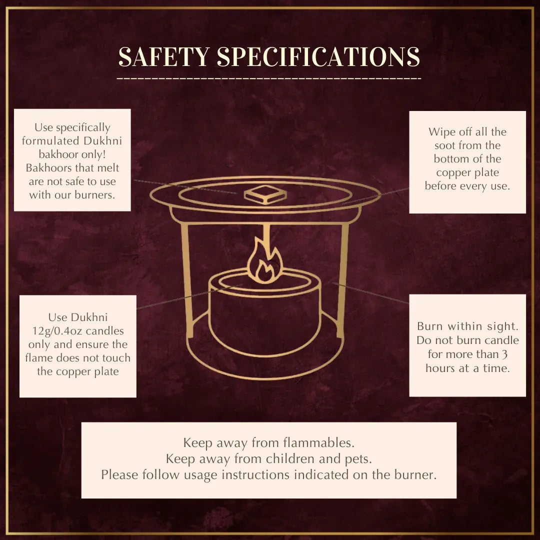 Safety Specifications While Using Dukhni Rainbow Smokeless Burner Safe For Pets Kids CA