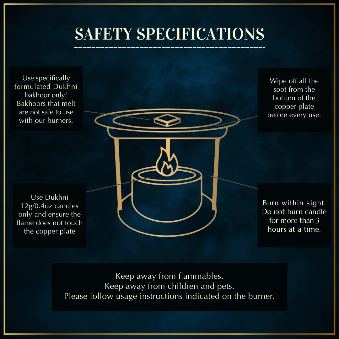 Safety Specifications While Using Dukhni Smokeless Burner Safe For Pets Kids CA