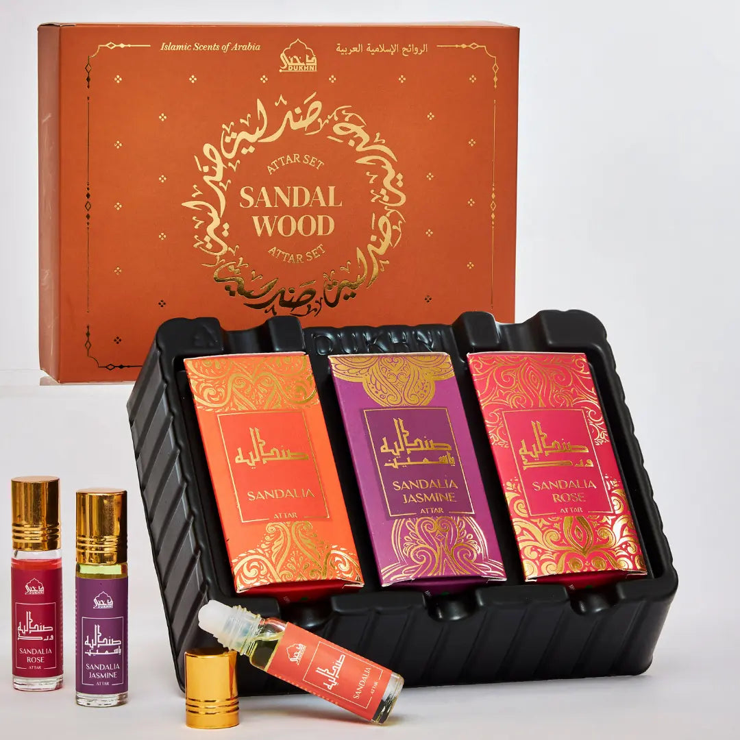 Sandalwood Attar Oil Set | Arabic roll on perfume Gift set
