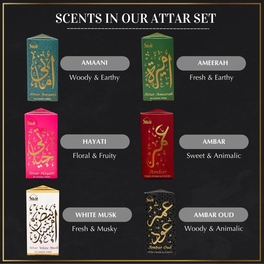 Scent Description Fresh Earthy Woody Scents In Dukhni Luxury Attar Set Perfect Gift For Eid CA